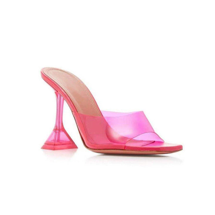 ALIKA PVC High Heel Naked Mules Sandals - ithelabel.com