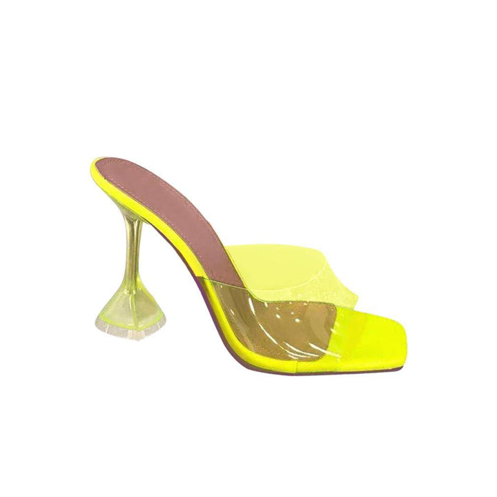 ALIKA PVC High Heel Naked Mules Sandals - ithelabel.com