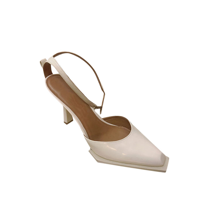AMISA Ankle Strap Patent Leather Mid Heel Sandals