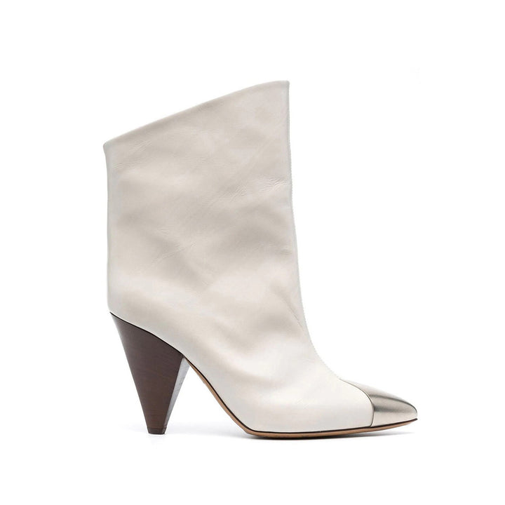 CARIF Metal Plated Leather Ankle Boots