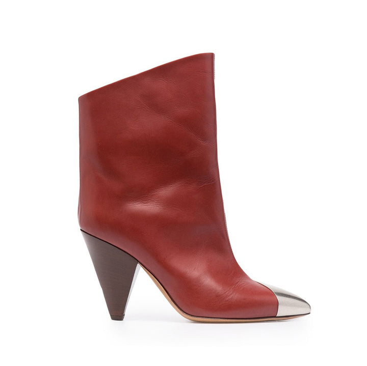 CARIF Metal Plated Leather Ankle Boots