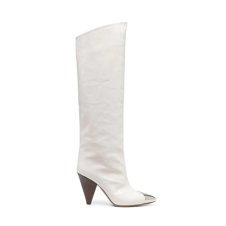 CARIF Metal Plated Leather Knee High Boots