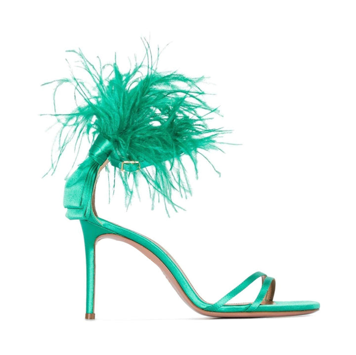 DEARI Feather Mid Heel Sandals - 7.5cm