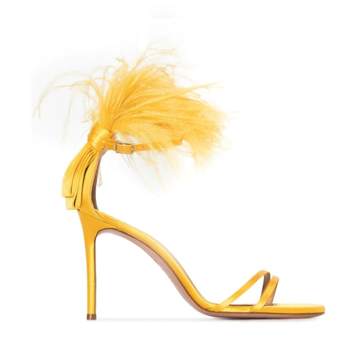 DEARI Feather Mid Heel Sandals - 7.5cm