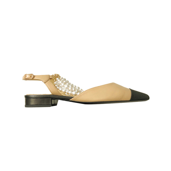 DERPA Ankle Pearl Flat Sandals