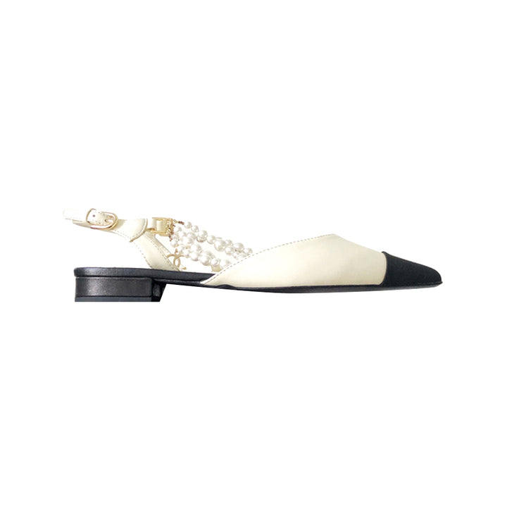 DERPA Ankle Pearl Flat Sandals