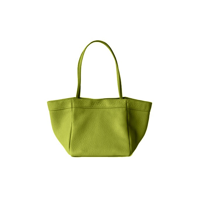 Apple Green DUMIA Leather Trapeze Tote Bag i The Label I The Label