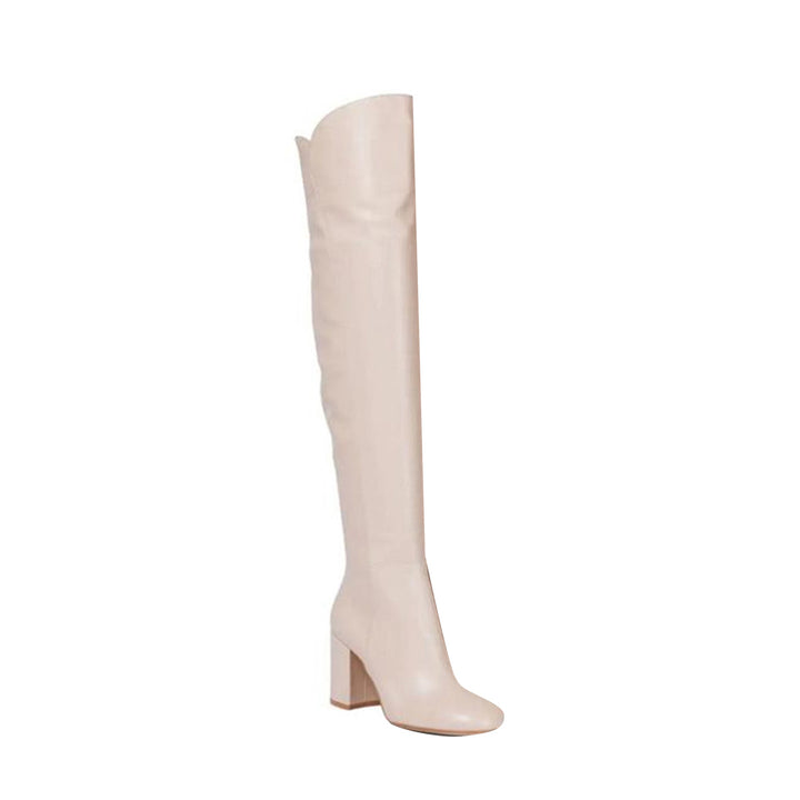 FINOE Block Heel Leather Knee High Boots