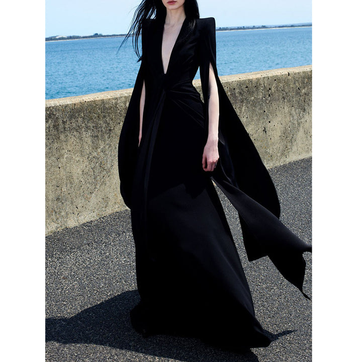 FREDO Deep V Evening Dress Gown
