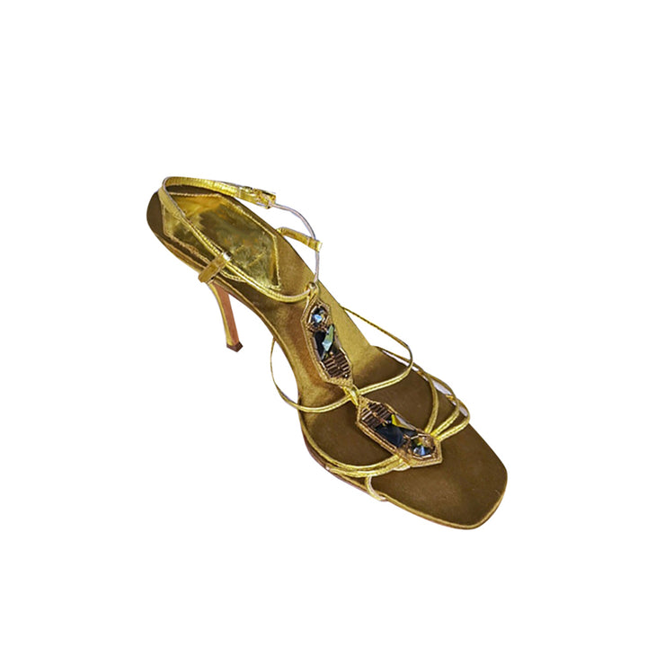 FUDLE Ankle Strap Mid Heel Sandals