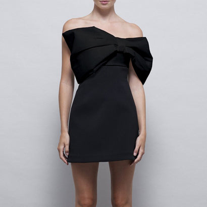 GIKIA Bow Off-Shoulder Mini Dress
