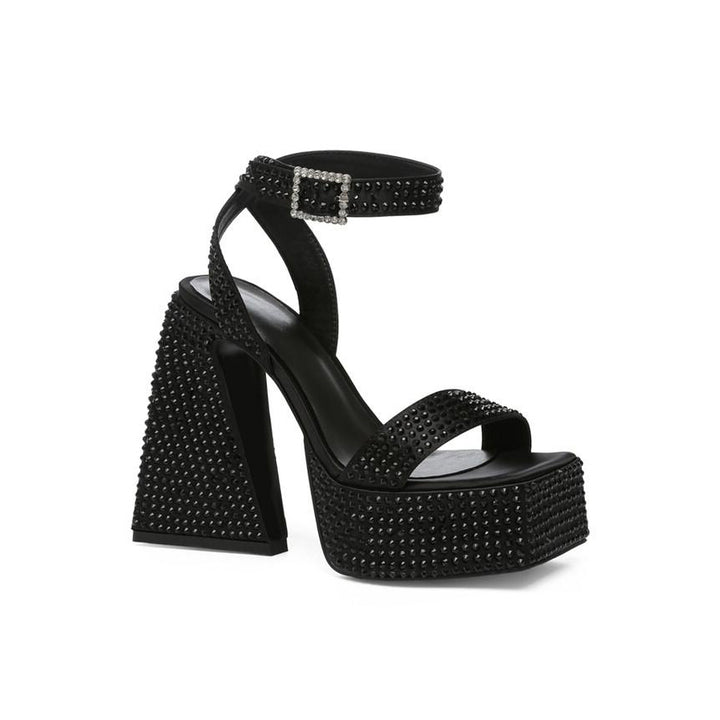 HAUKE Diamante Block Heel Sandals