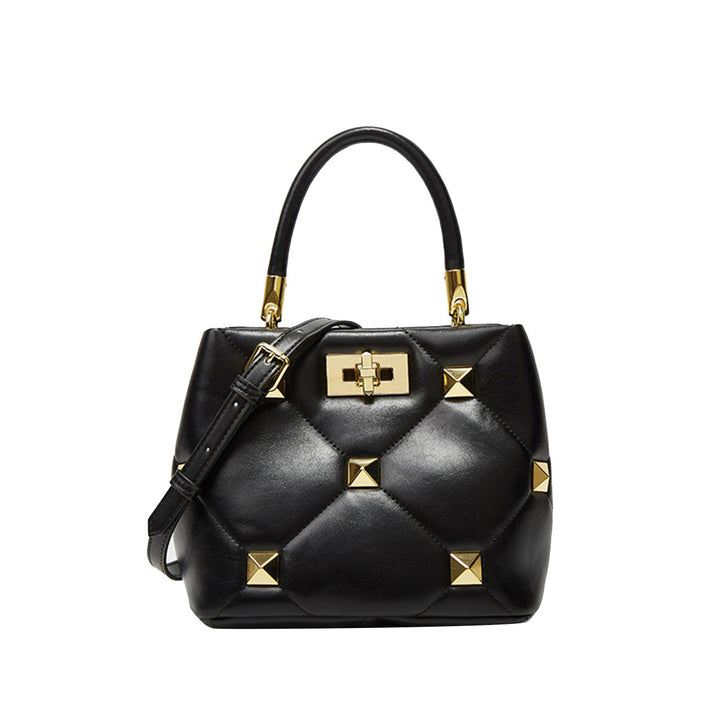 HENDO Studded Quilted Leather Tote Bag