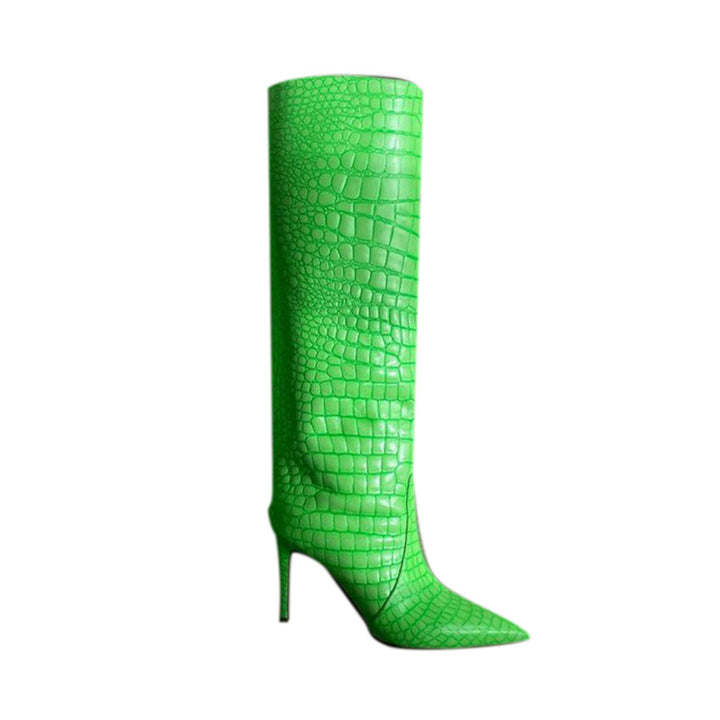 HEORA Stiletto Heel Leather Knee High Boots