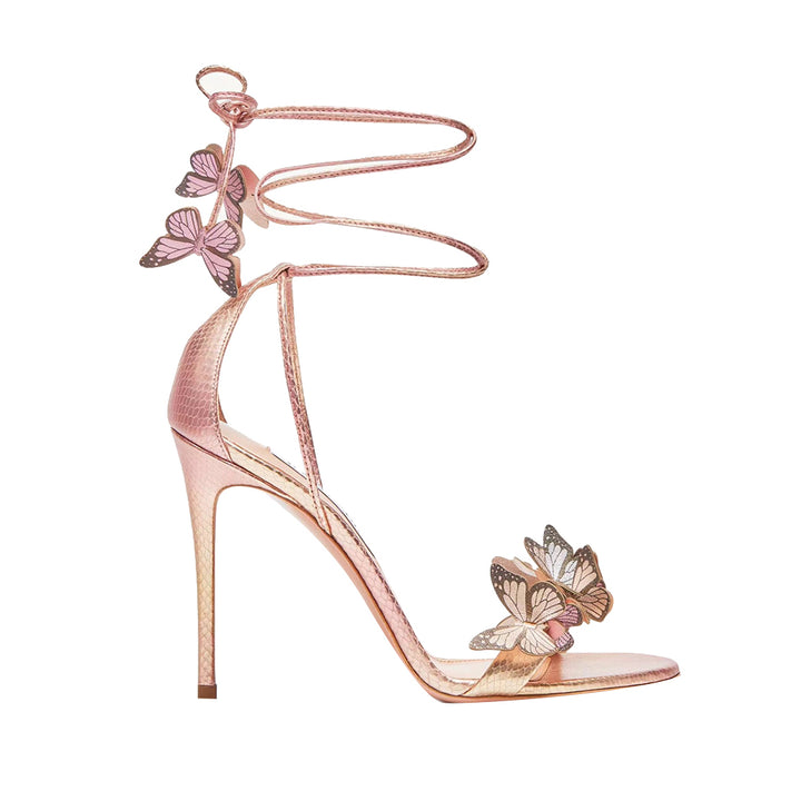 JESYE Butterfly Embellished Lace Up High Heel Sandals - 9.5cm