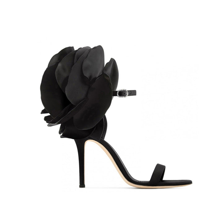 JUANE Flower Embellished Mid Heel Sandals - 7.5cm