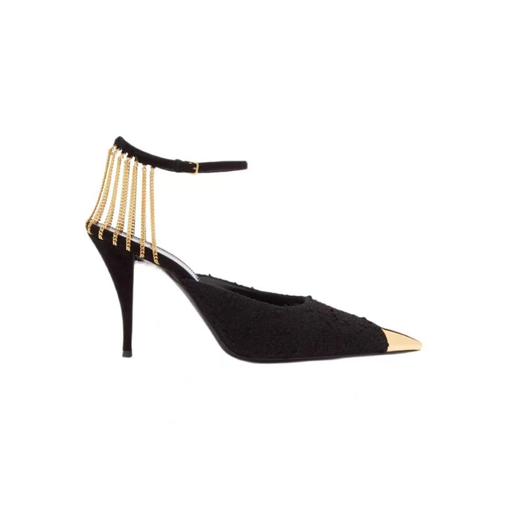 KENNA Metal Plated Chain Embellished High Heel Sandals - 9cm