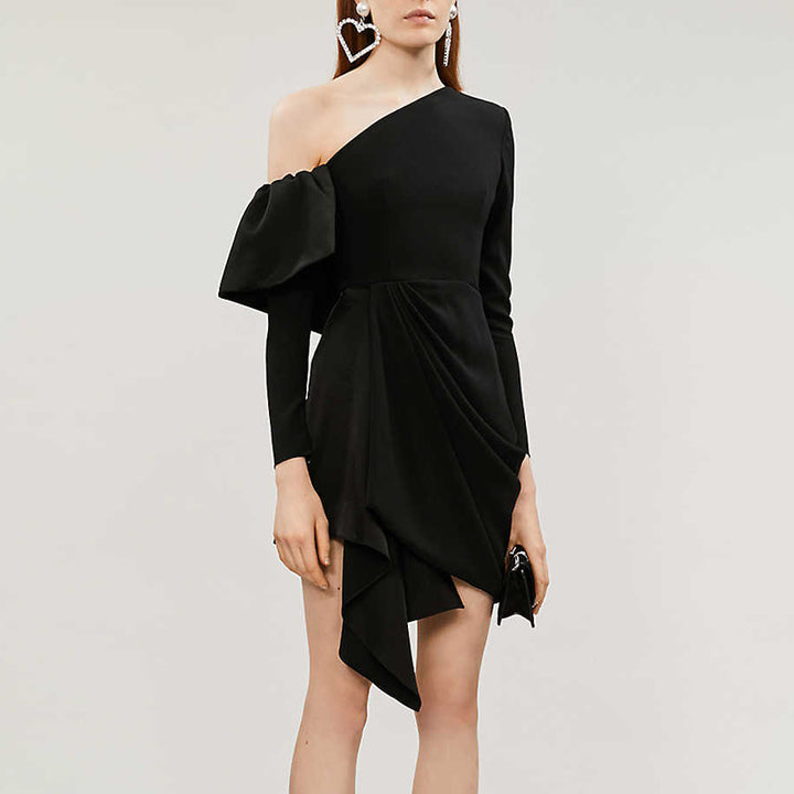 KIEJE Ruffled Off-Shoulder Evening Dress Gown