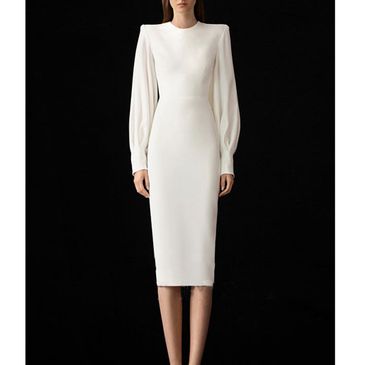 KILLY Long Sleeves Midi Evening Dress Gown