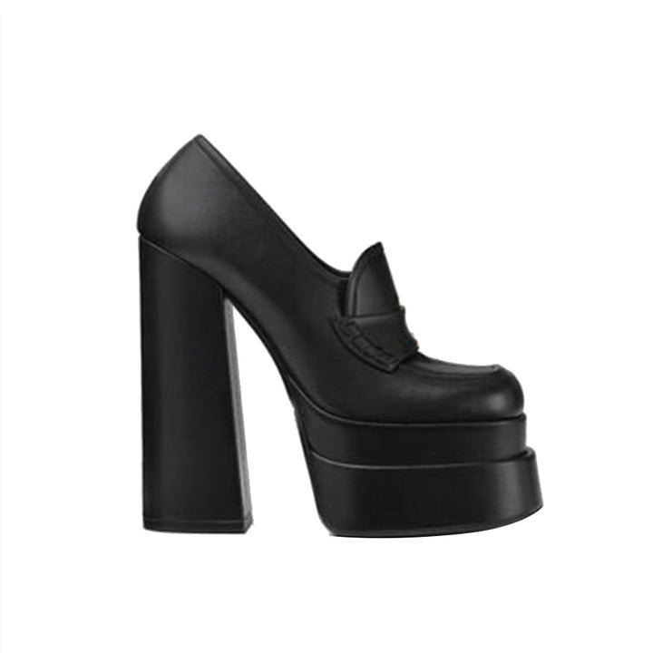 KOPER Block Heel Platform Pumps