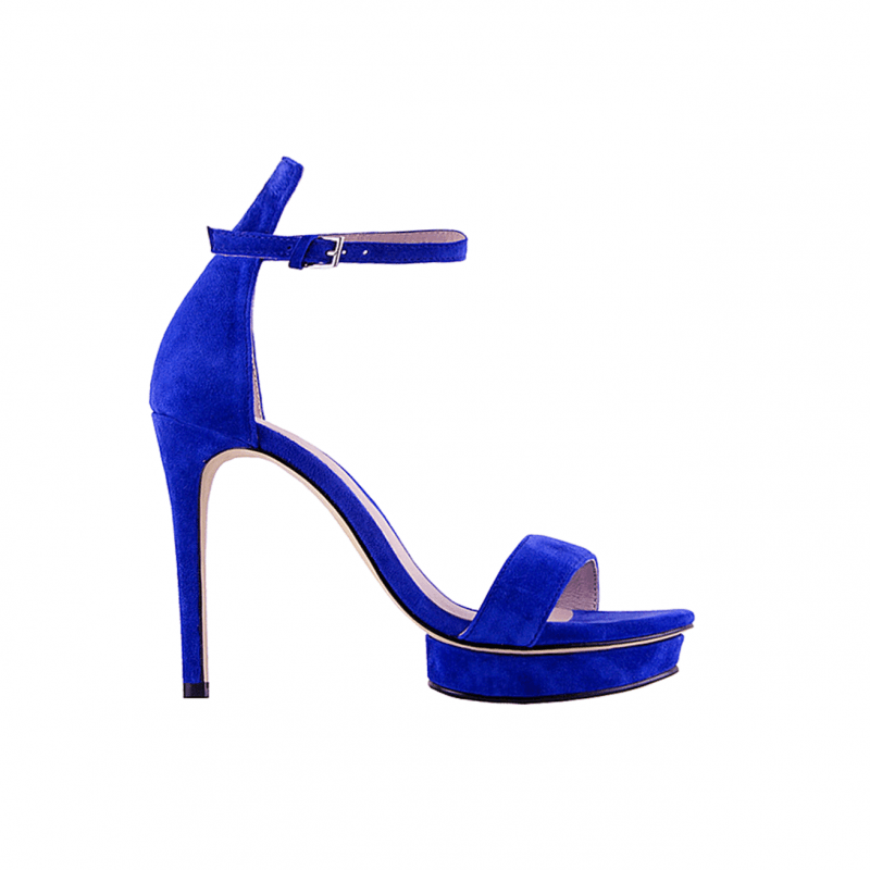 Blue suede chunky heels shop