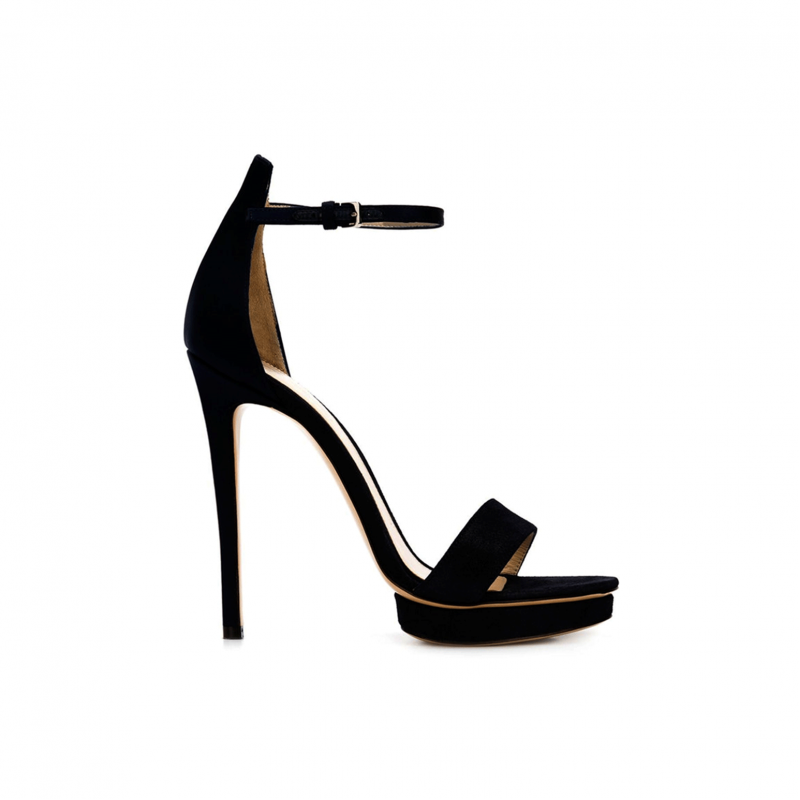 Black KULMA Platform Suede High Heel Sandals 12cm i The Label