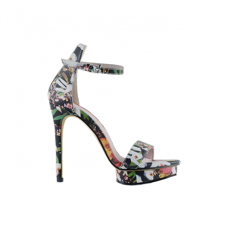 KULMA Printed Platform Leather High Heel Sandals - 12cm - ithelabel.com