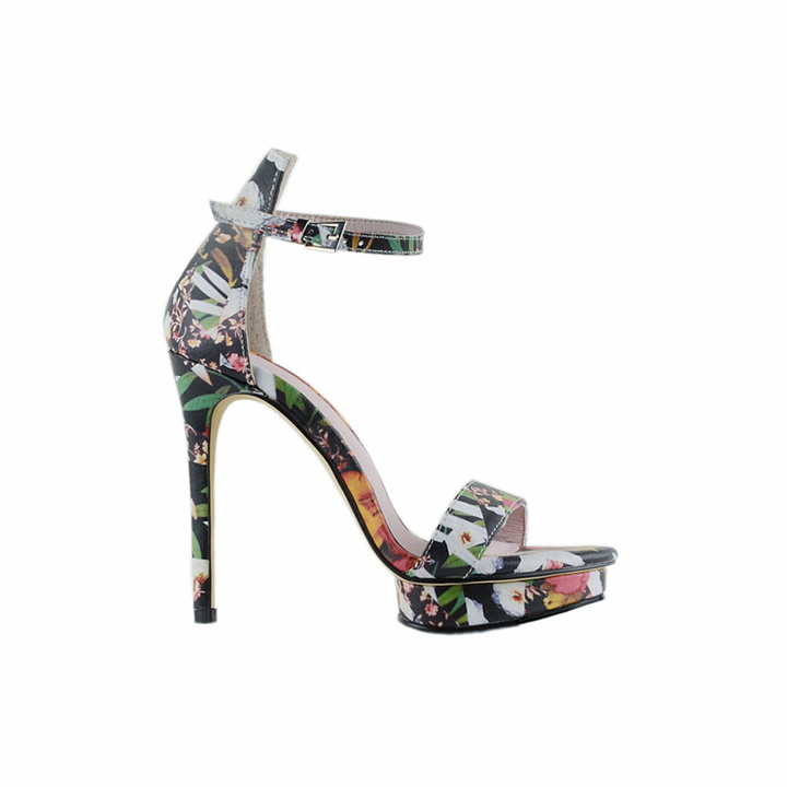KULMA Printed Platform Leather High Heel Sandals - 12cm - ithelabel.com