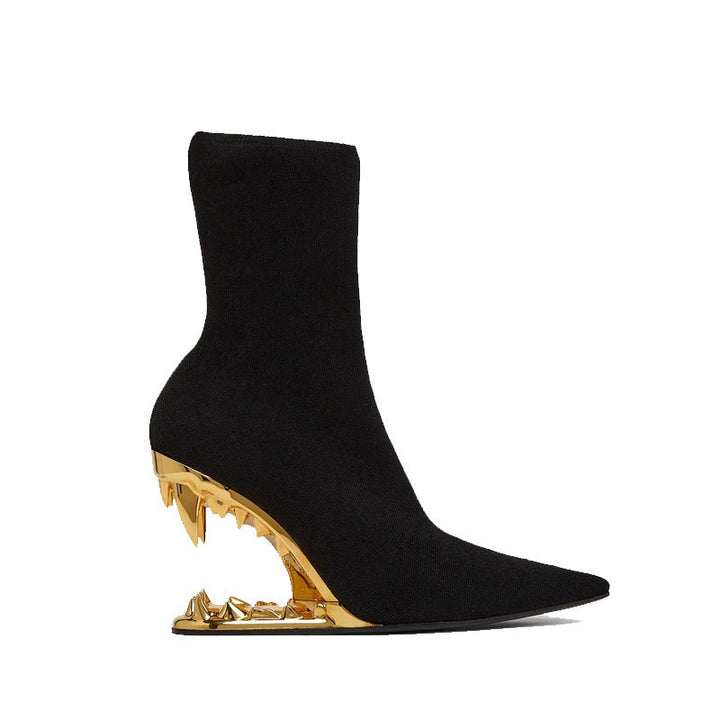 KULRE Sculptured Wedged Heel Ankle Boots