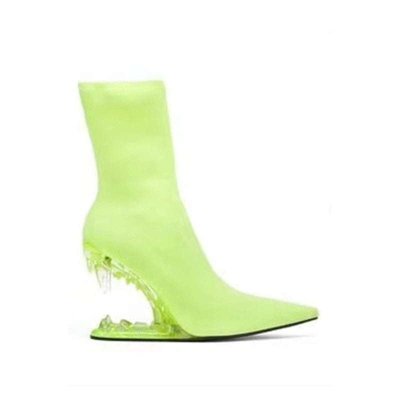 KULRE Sculptured Wedged Heel Ankle Boots