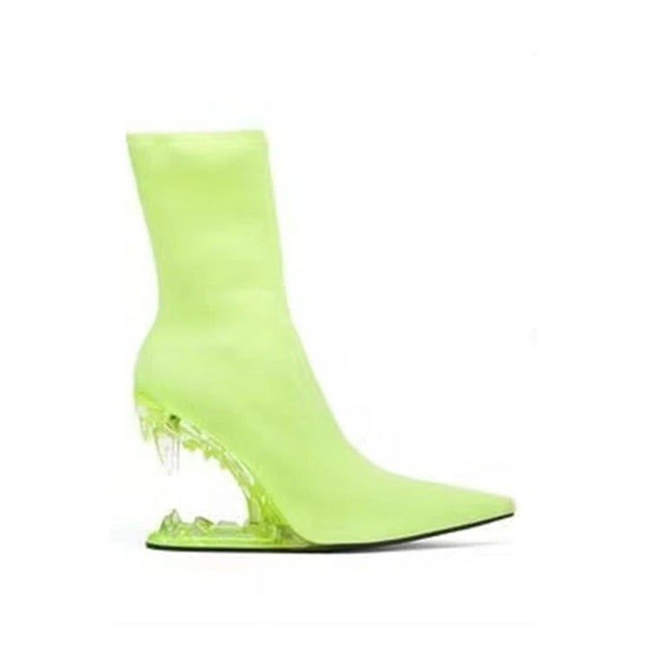 KULRE Sculptured Wedged Heel Ankle Boots