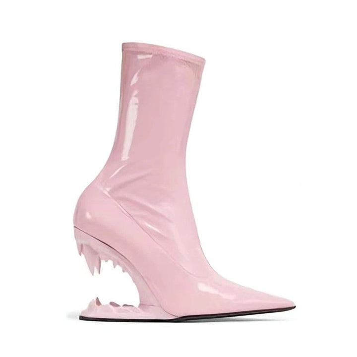 KULRE Sculptured Wedged Heel Ankle Boots