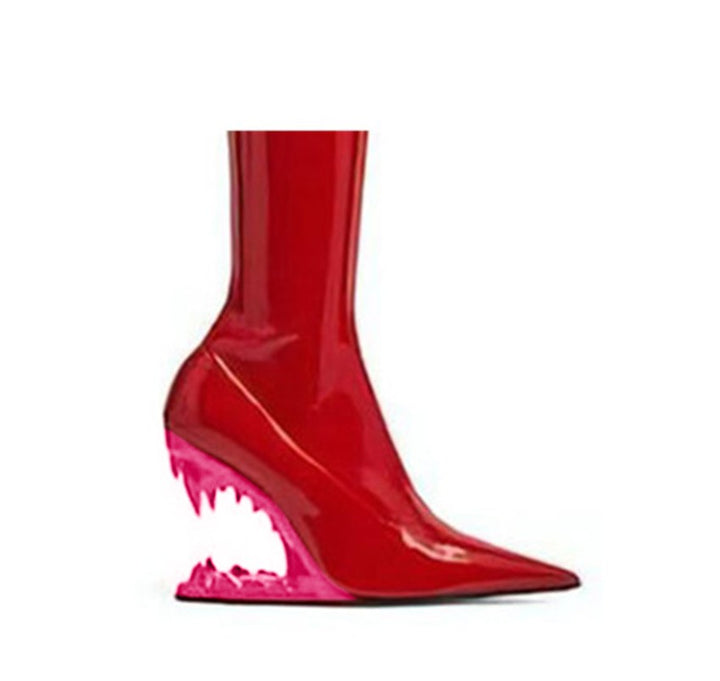 KULRE Sculptured Wedged Heel Ankle Boots
