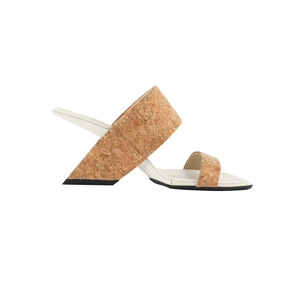 KUMIY Printed Leather Mules Sandals
