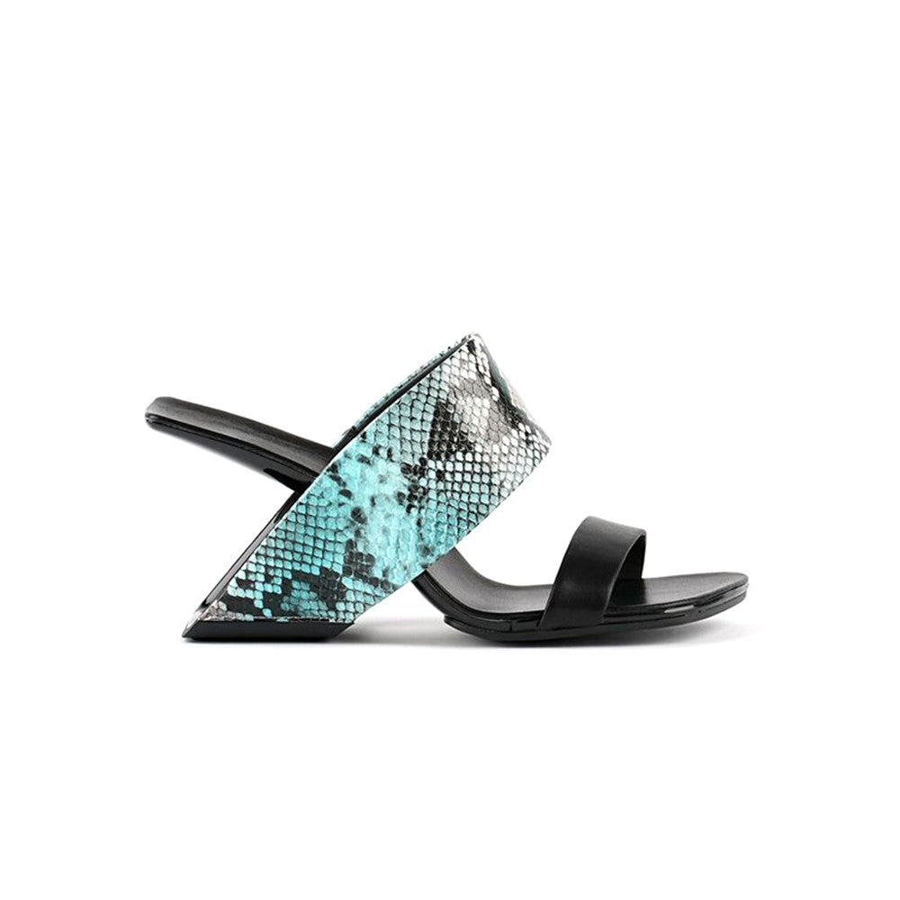 KUMIY Printed Leather Mules Sandals