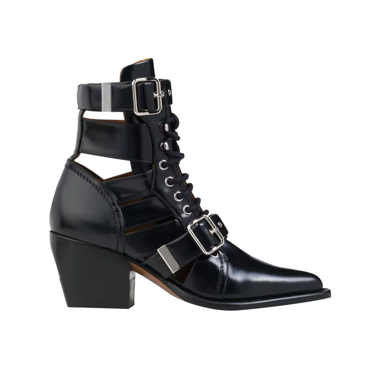 KUNIX Cut Out Biker Ankle Western Cowboy Boots - ithelabel.com