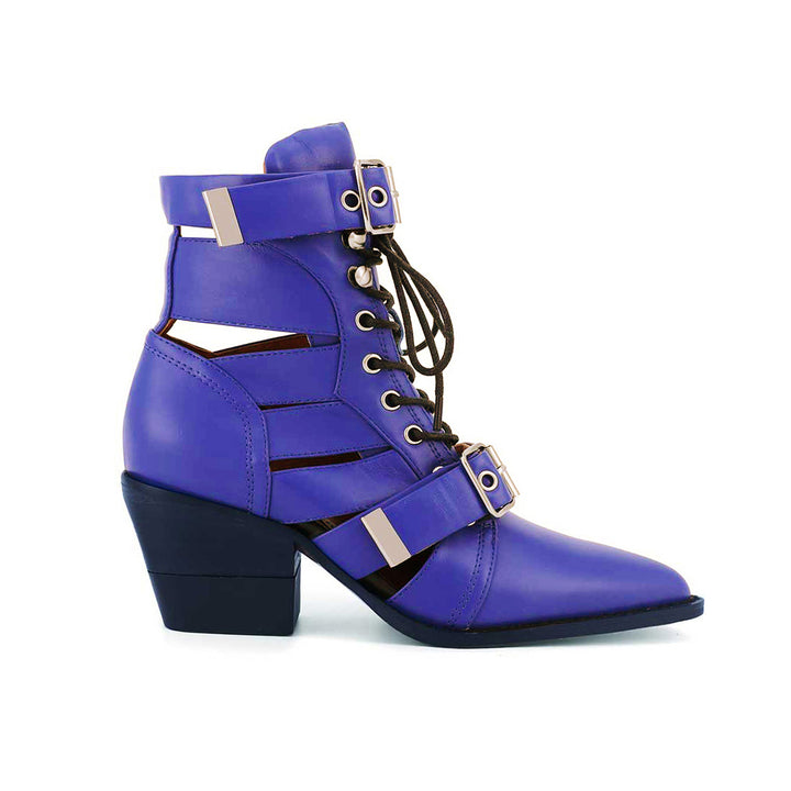 KUNIX Cut Out Biker Ankle Western Cowboy Boots - ithelabel.com