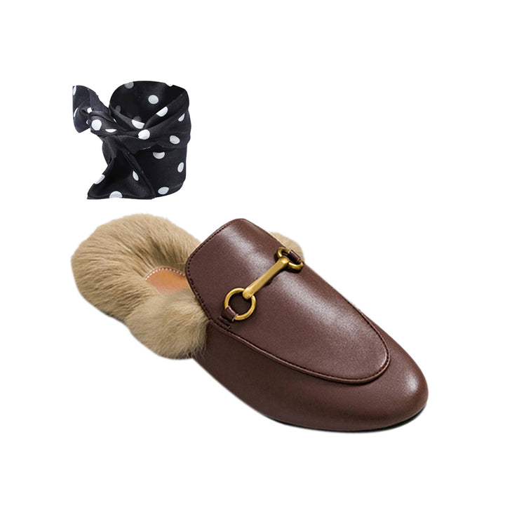 LEURA Basic Flat Scarf Slides Slippers