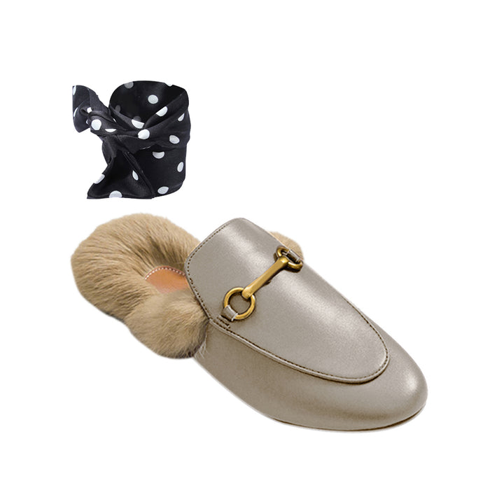 LEURA Basic Flat Scarf Slides Slippers