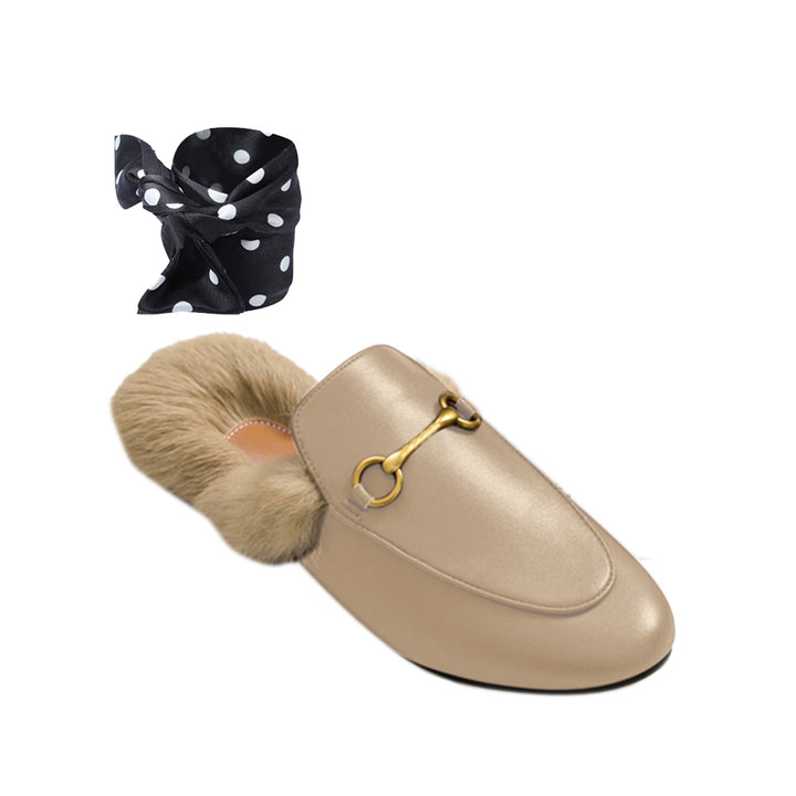 LEURA Basic Flat Scarf Slides Slippers