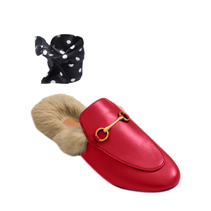 LEURA Basic Flat Scarf Slides Slippers