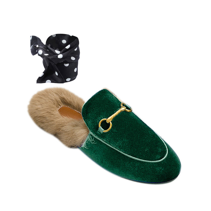 LEURA Basic Flat Scarf Slides Slippers