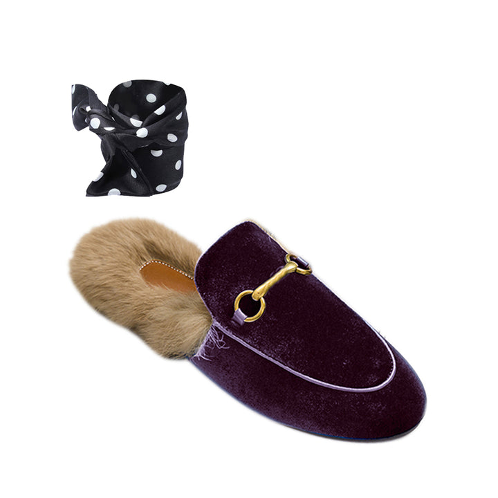 LEURA Basic Flat Scarf Slides Slippers