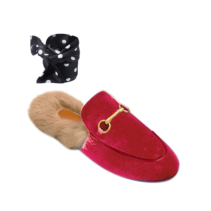 LEURA Basic Flat Scarf Slides Slippers