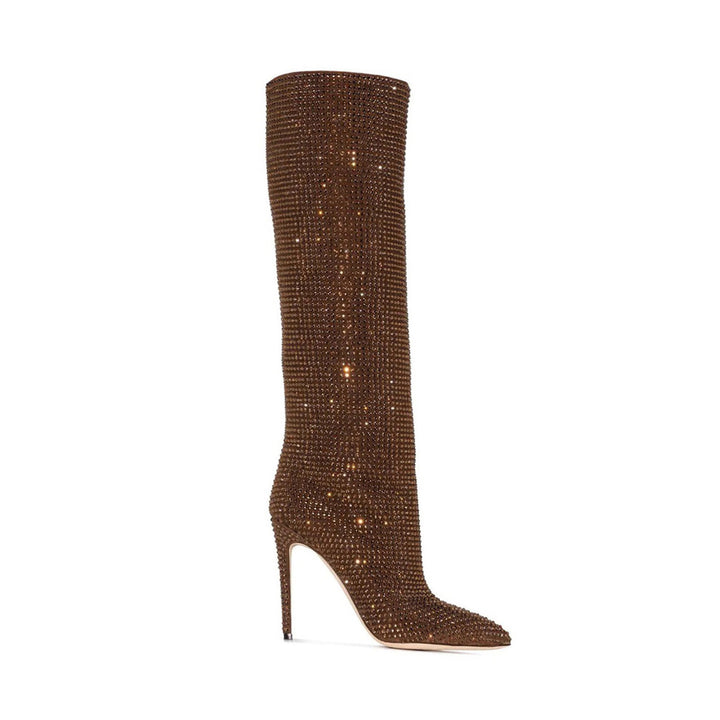 LIRID Diamante Stiletto Heel Knee High Boots