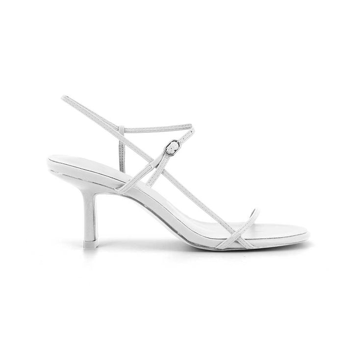 MACIE Strappy Leather Mid Heel Floss Sandals