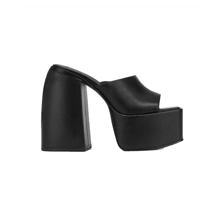 MOCRE Block Heel Platform Mules Sandals