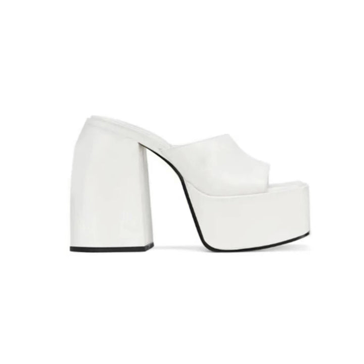 MOCRE Block Heel Platform Mules Sandals
