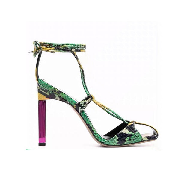 MUNIE Lace Up High Heel Sandals