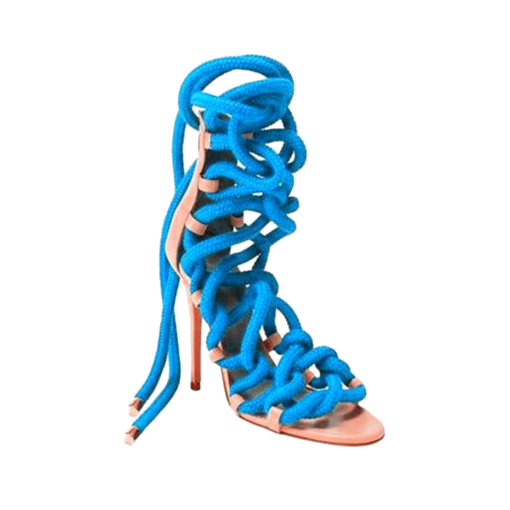MURRY Lace Up High Heel Rope Sandals